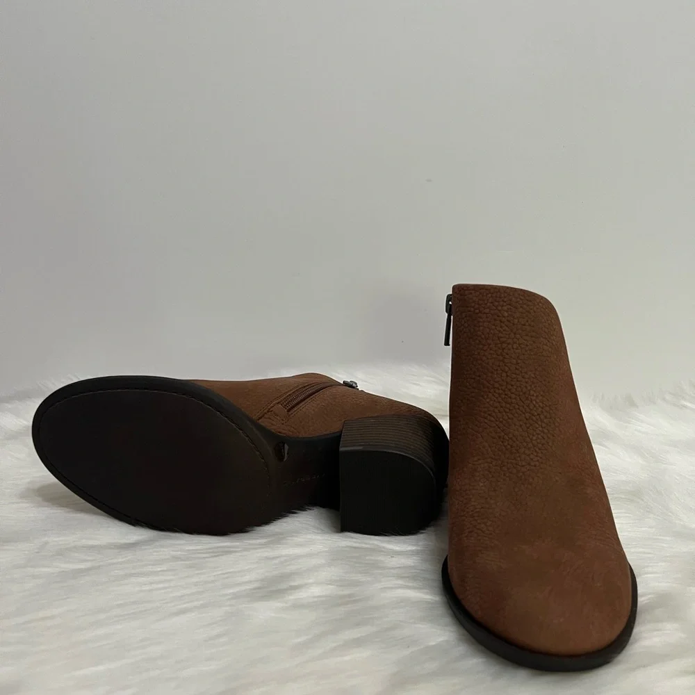 Lucky Brand Bellita Leather Ankle Boot In Brown Size 7.5 NWOB